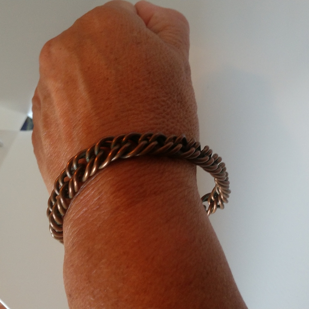 Vintage 8" solid copper chain bracelet - Picture 5 of 5